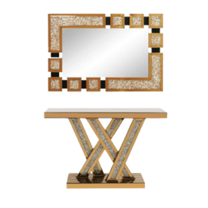 Ensemble Console et Miroir Cristal Luxe