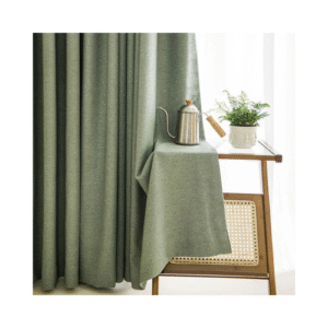 Tissu de rideau-verts en lin T29