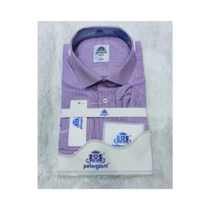 Chemise Homme PETERGIANT - Teintes de rose et de violet/bleu.