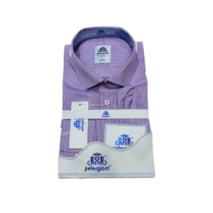 Chemise Homme PETERGIANT - Teintes de rose et de violet/bleu.