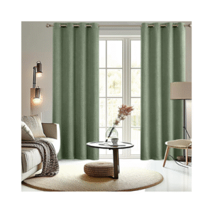 Tissu de rideau-verts en lin T29