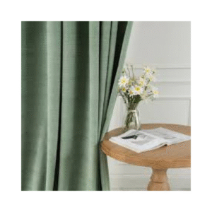 Tissu de rideau-verts en lin T29