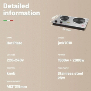 Réchaud électrique double JAMAKY 1500W + 2000W