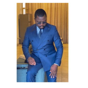 Costume Croisé Élégant - Bleu Saphir