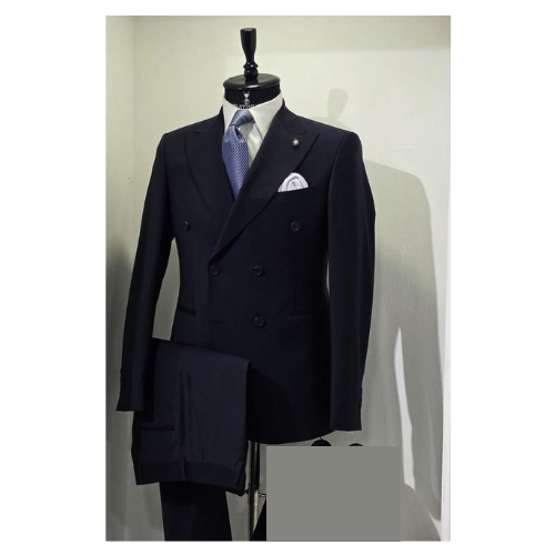 Costume Croisé Bleu Marine – Image 2