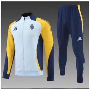 Survête d'entraînement (Blanc/Bleu Marine/Jaune) Real Madrid 2024-2025