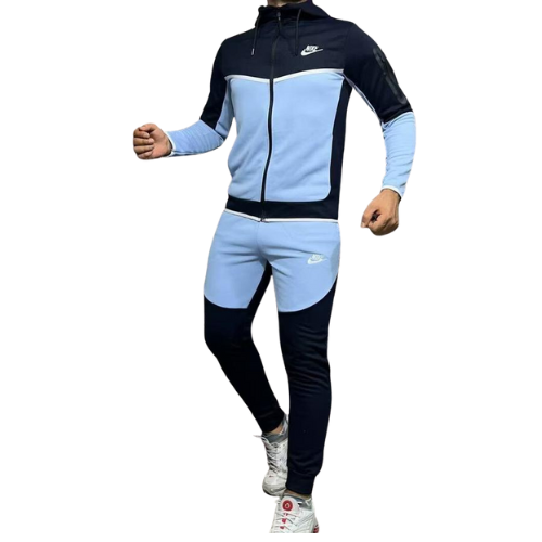 Ensemble Nike Tech Fleece (Noir et Bleu Ciel)