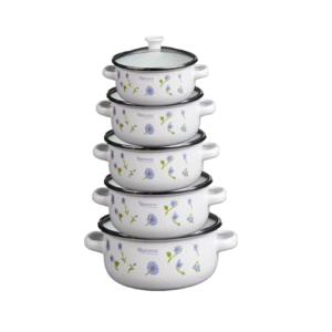 Ensemble de 5 casseroles en émail LVXSP-007