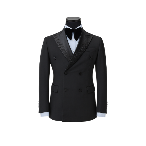 Costumé croisé cérémonie noir lvxth-005