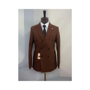 Costume croisé 2 pièces - marron uni teinte classique