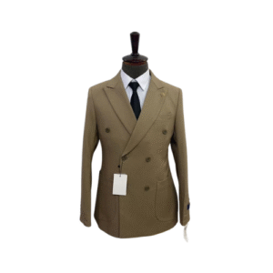 Costume croisé 2 pièces Les poches  poches à rabat Maron clair