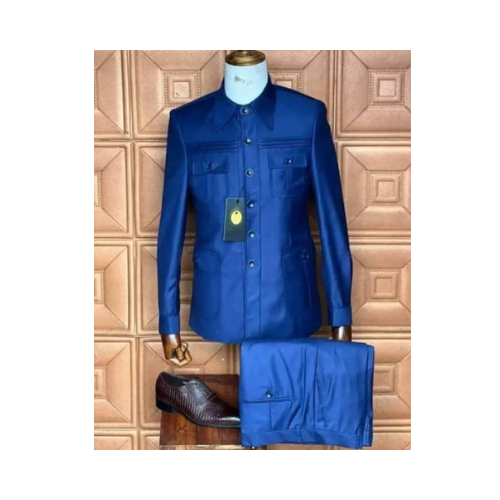 Costume Safari motif kaki bleu – Image 2
