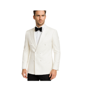 Smoking croisé tuxedo  - blanc