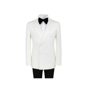 Smoking croisé tuxedo  - blanc