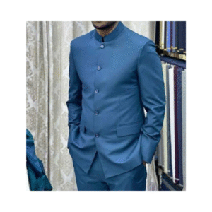 Costume Safari cole mandarin LVT08 - bleu