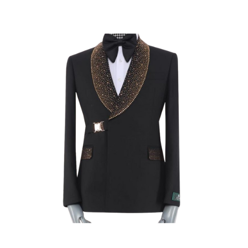 Veste Smoking à revers doré – Image 2