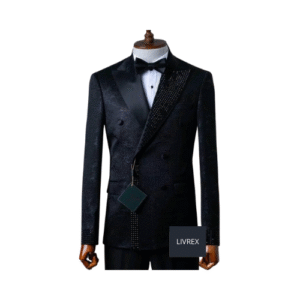 Costume croisé cérémonie - noir orné