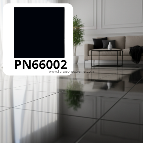 Carreau de sol en porcelaine brillant 60x60 Noir – Image 4