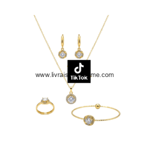 Ensemble de bijoux 4 pièces en cristal facetté