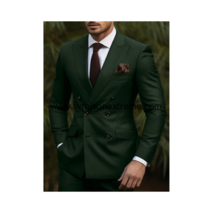 Costume Croisé 2 pièces revers à cran aigu  - Vert