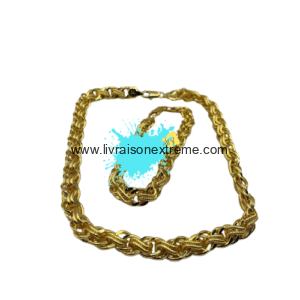 Ensemble bracelet et collier Torsadé