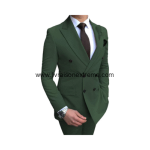 Costume Croisé 2 pièces revers à cran aigu - Vert