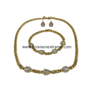 Ensemble de bijoux à maillons cubains