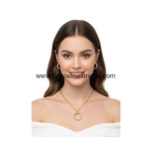 Ensemble collier et boucles d'oreilles - pendentif