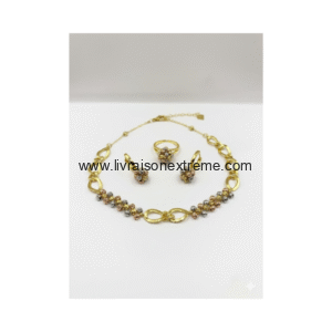 Ensemble de bijoux 4 pièces en perles tricolores