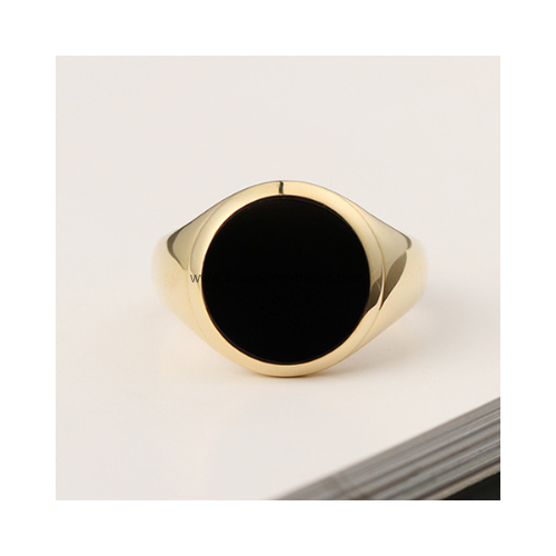 Bague Chevalière à pierre noire – Image 4