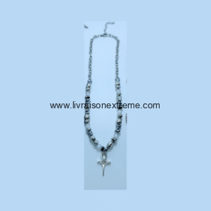 Collier perlé symbole ailé