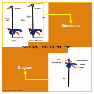 Pince à Serrage Rapide Wadfow 6" (WCP4376)