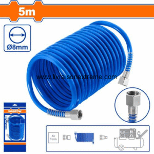Tuyau Spiralé pour Air Comprimé WADFOW - 5 m x 8 mm 