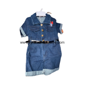 Combishort en jeans pour bébé fille