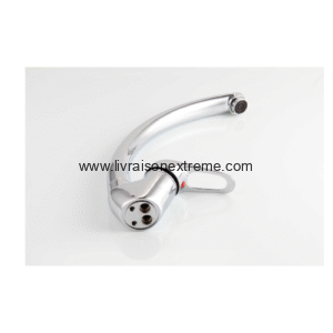 Mitigeur KMEI monocommande chromé – Bec courbé latéral