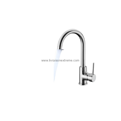 Mitigeur KMEI monocommande chromé – Bec haut arrondi – Image 2