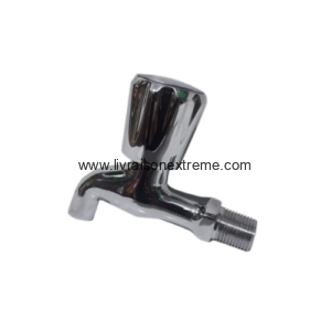 Robinet mural chromé à poignée rotative – Filetage mâle 1/2"