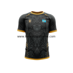 Maillot Édition Spéciale – Léopards RDC “Wakanda Style” (Noir/Jaune)