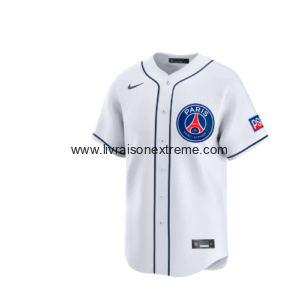 Maillot Baseball Paris Saint-Germain – Nike (Blanc/Marine, Boutonné)