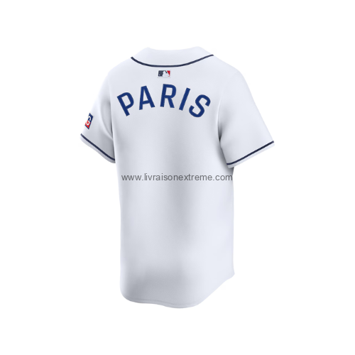 Maillot Baseball Paris Saint-Germain – Nike (Blanc/Marine, Boutonné) – Image 3