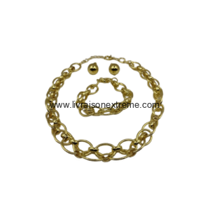 Ensemble de bijoux 3 pièces à maillons ovales