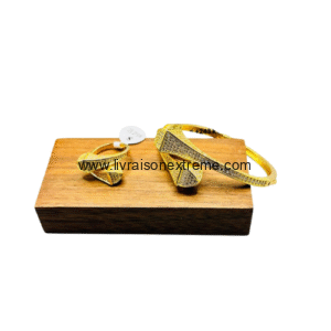 Ensemble bracelet et bague en strass