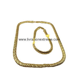 Ensemble de collier et bracelet à motif torsadé