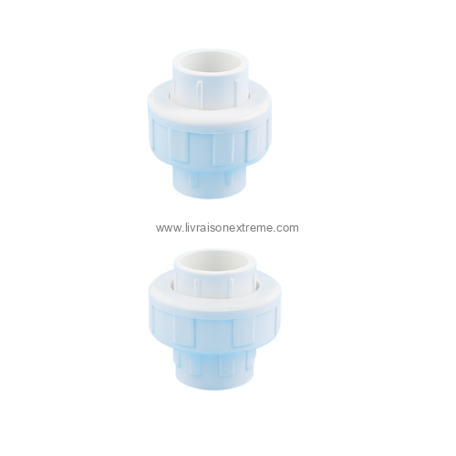 Raccord union PVC pression – démontable blanc