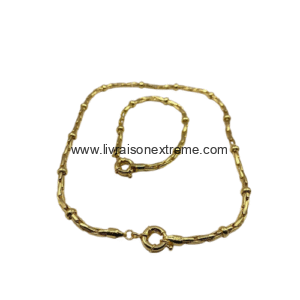 Ensemble collier et bracelet - maillons alternés