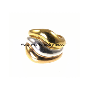 Bague sculpturale bicolore