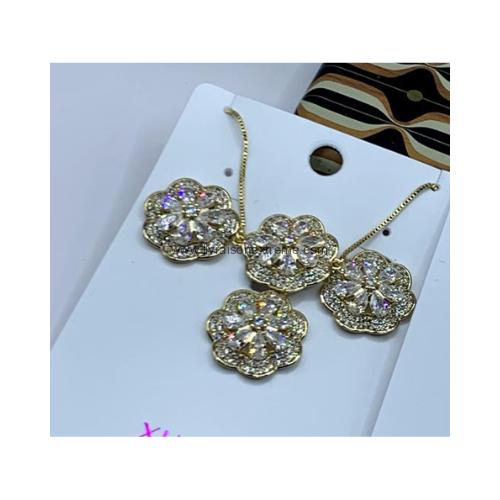Ensemble de bijoux à motif floral - cristaux scintillants – Image 4
