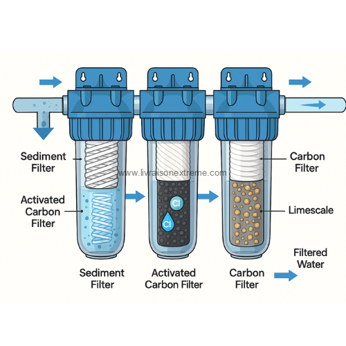 Filtre à eau triple – 3 étages de purification – Image 2