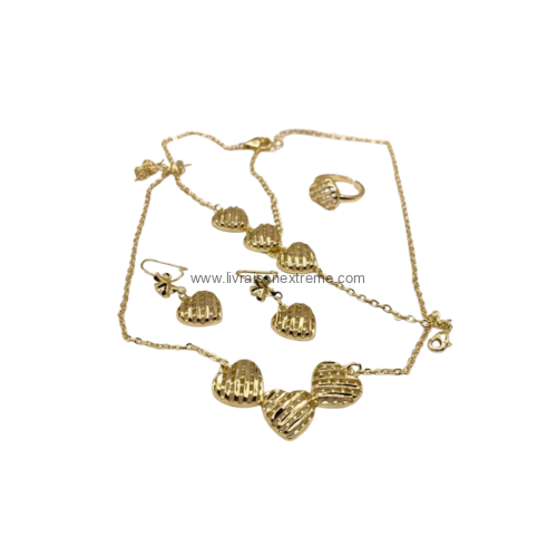 Parure de bijoux en motif des cœurs