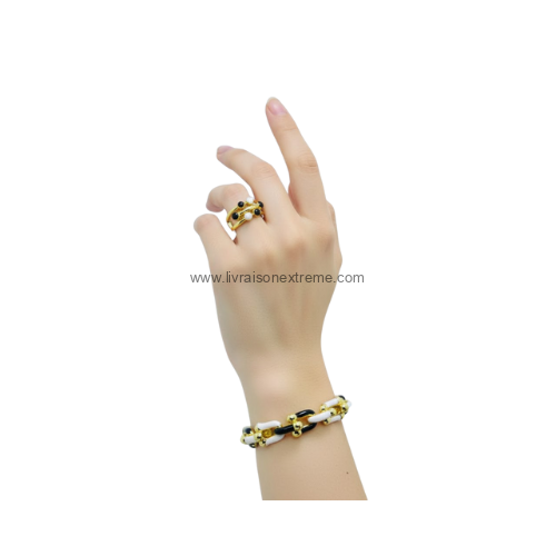 Ensemble Bracelet et bague bicolores – Image 2